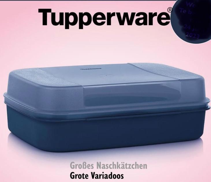 Tupperware Variadoos / Scharnierdoos # 2,5 liter, Huis en Inrichting, Keuken | Tupperware, Ophalen of Verzenden, Nieuw, Blauw