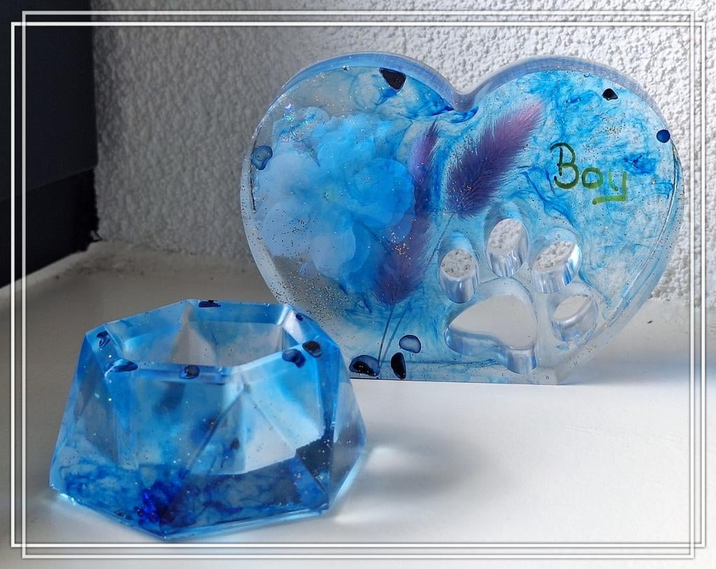 Epoxy Hart met pootje en kaarshouder. Opdrachten gezocht!, Dieren en Toebehoren, Honden-accessoires, Nieuw, Ophalen of Verzenden