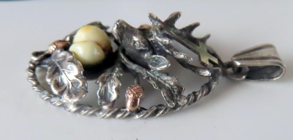 Uit inboedel: Antiek apart zilveren jachttrofee hanger , in, Verzenden, Zilver