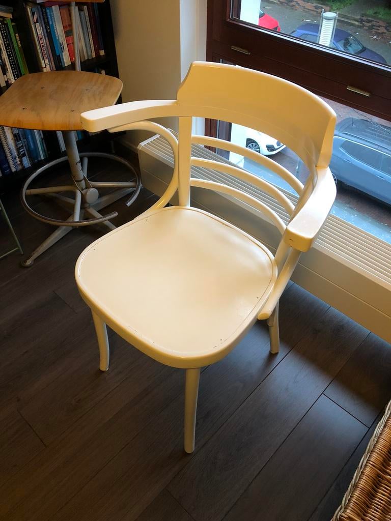 Witte Café stoel, Ophalen, Gebruikt, Wit, Eén