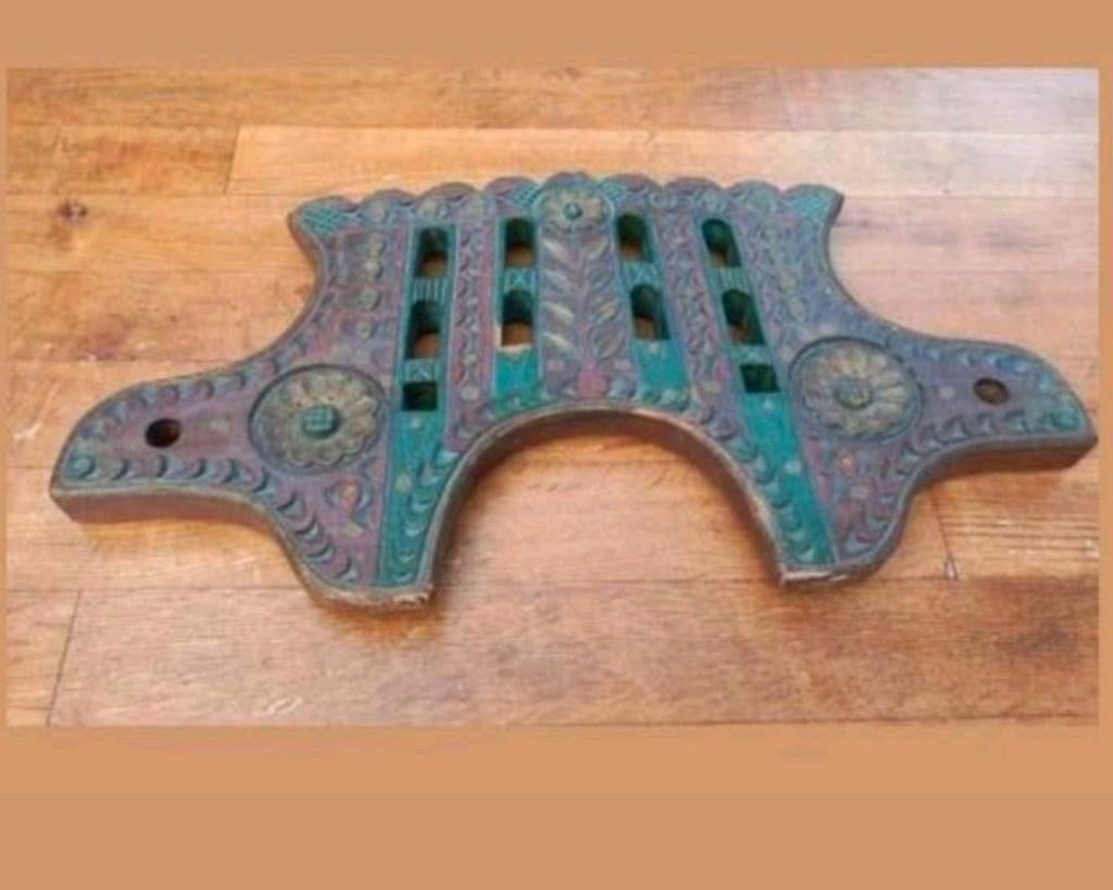 Vintage Kapstok / Ossenjuk Gesneden Hout, Ophalen of Verzenden