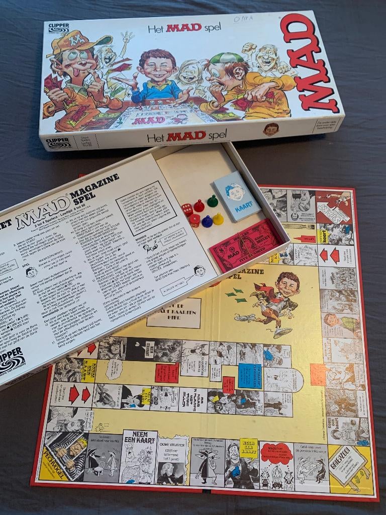 Het MAD spel compleet VINTAGE - RETRO, Hobby en Vrije tijd, Gezelschapsspellen | Bordspellen, Een of twee spelers, Ophalen of Verzenden