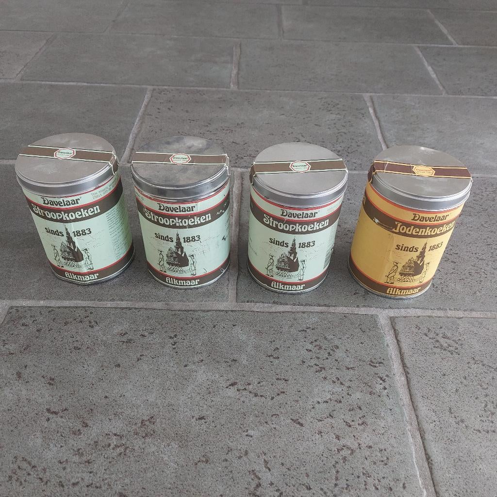 Vintage Davelaar Koekblikken - Stroopkoeken - Jodenkoeken, Ophalen of Verzenden, Gebruikt, Koek(jes)