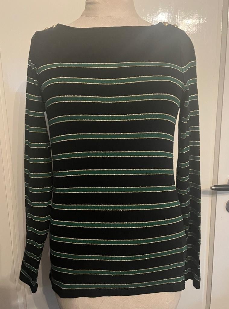 Leuk vintage gestreept shirt van Ralph Lauren Maat M, Maat 38/40 (M), Blauw, Ophalen of Verzenden, Lange mouw