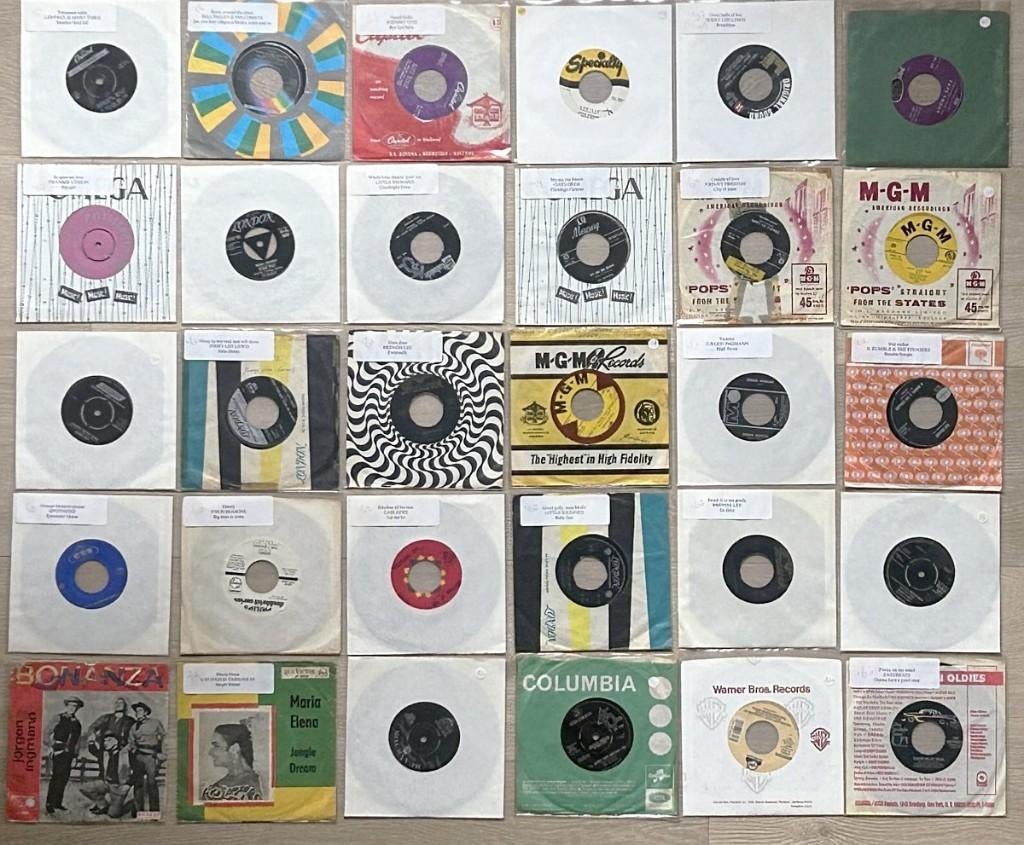 30 Jukebox hitsingles jaren 50 en 60, Cd's en Dvd's, Vinyl Singles, Gebruikt, 7 inch, Single, Ophalen of Verzenden