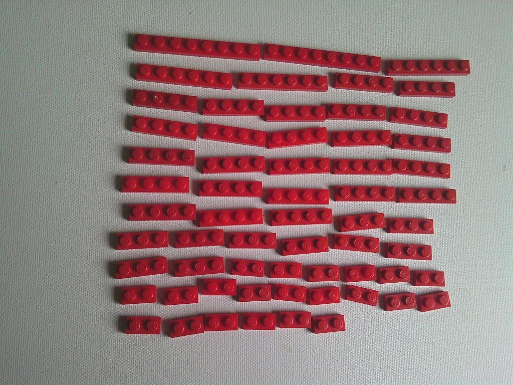 Lego: Plaatjes 1x8, 1x6, 1x4, 1x3, 1x2 rood, Ophalen of Verzenden, Gebruikt, Lego