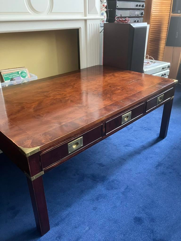 Mahonie tafel maatvoering foto 10 volledig gerestaureerd, Huis en Inrichting, Kasten | Dressoirs, Ophalen, 100 tot 150 cm, Vintage