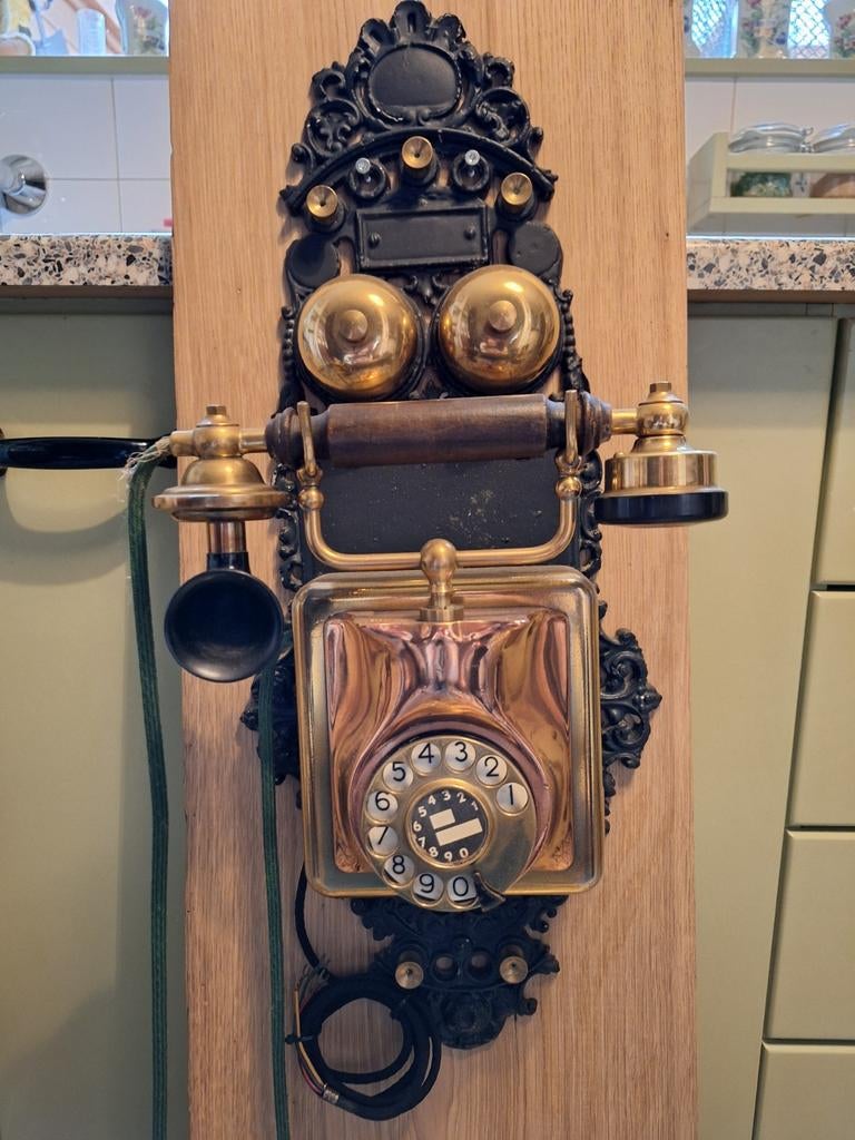 Unieke vintage wandtelefoon, Telecommunicatie, Vaste telefoons | Niet Draadloos, Ophalen
