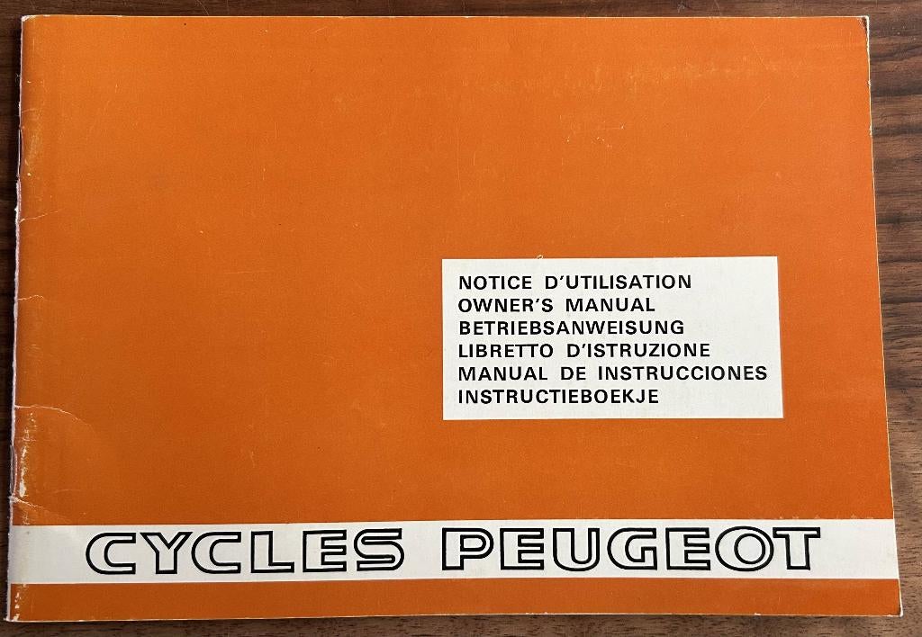 Cycles Peugeot - Instructieboekje, Ophalen of Verzenden, Zo goed als nieuw