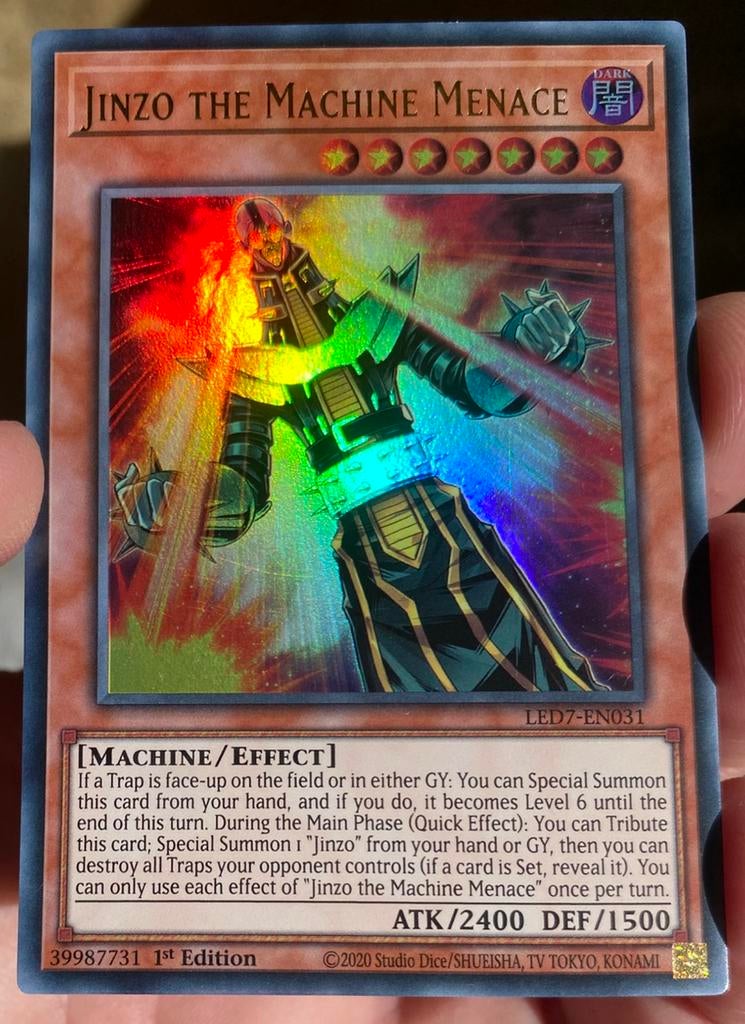 Yu-Gi-Oh! Jinzo the Machine Menace LED7 1st Edition !, Hobby en Vrije tijd, Verzamelkaartspellen | Yu-gi-Oh!, Ophalen of Verzenden