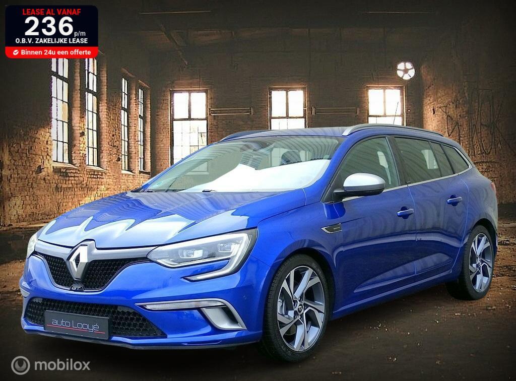Renault Megane Estate 1.6 TCe GT 205 PK - org NL auto, Auto's, Gebruikt, 4 cilinders, Met garantie (alle), Blauw