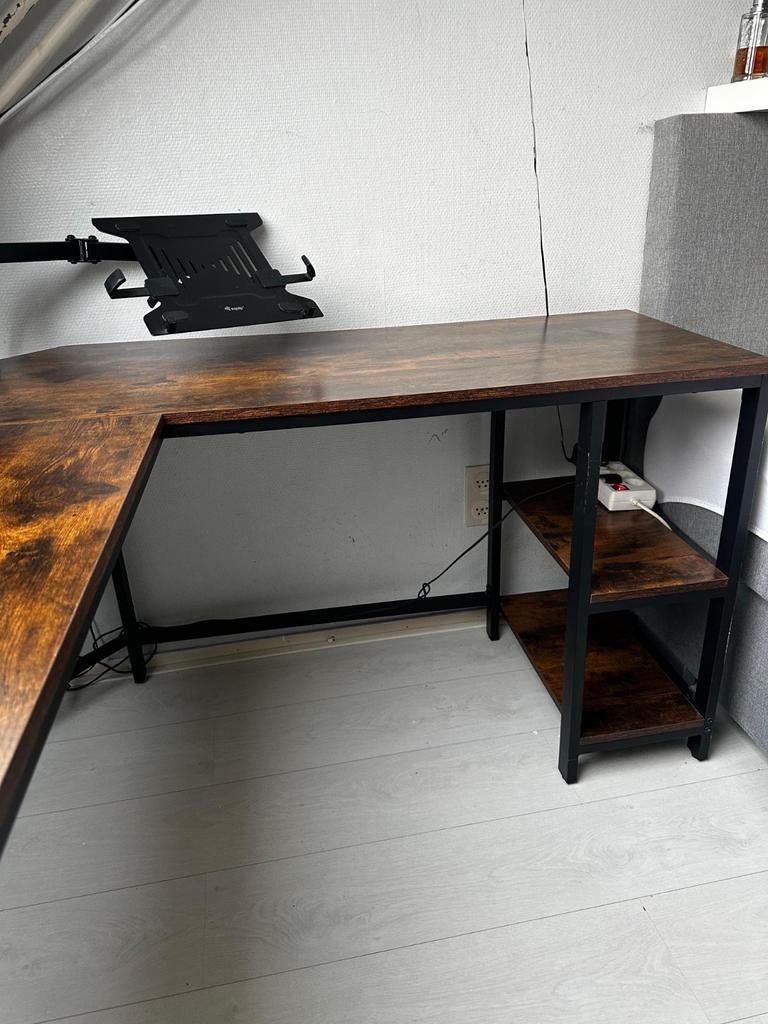 Hoekbureau bruin, 138x50x76 praktisch nieuw., Ophalen, Nieuw