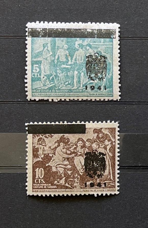 Spanje 1941 Postfris Overprint Schilderij Velázquez, Ophalen of Verzenden, Postfris