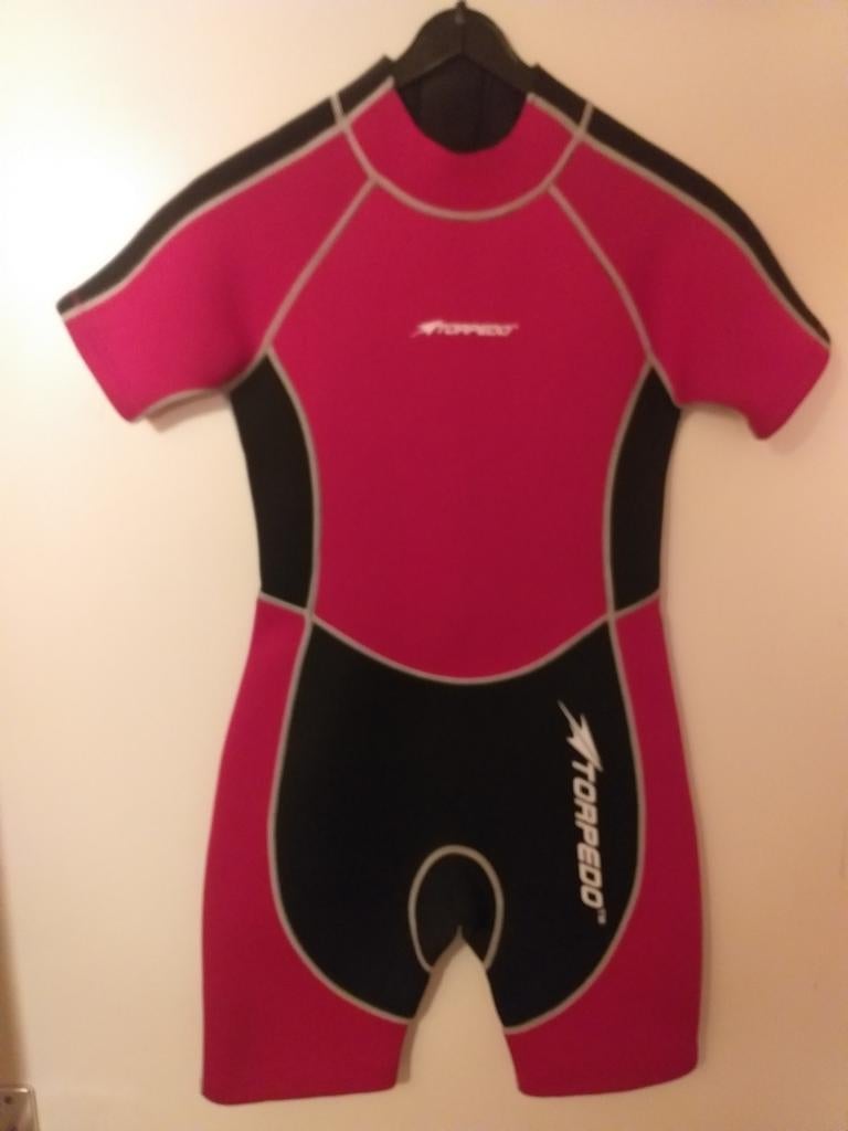 Torpedo Wetsuit - Kort - Maat S - Roze/Zwart, Watersport en Boten, Watersportkleding, Wetsuit, Torpedo, Ophalen of Verzenden, Zo goed als nieuw