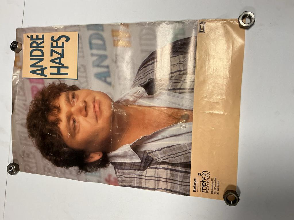 André Hazes optreden folder/poster, Ophalen of Verzenden, A1 t/m A3, Muziek, Rechthoekig Staand