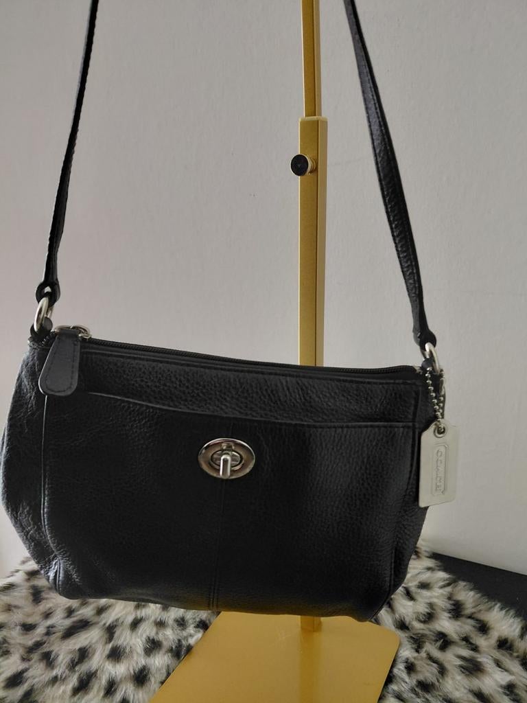 Coach leren schoudertas - Zwart, Ophalen of Verzenden