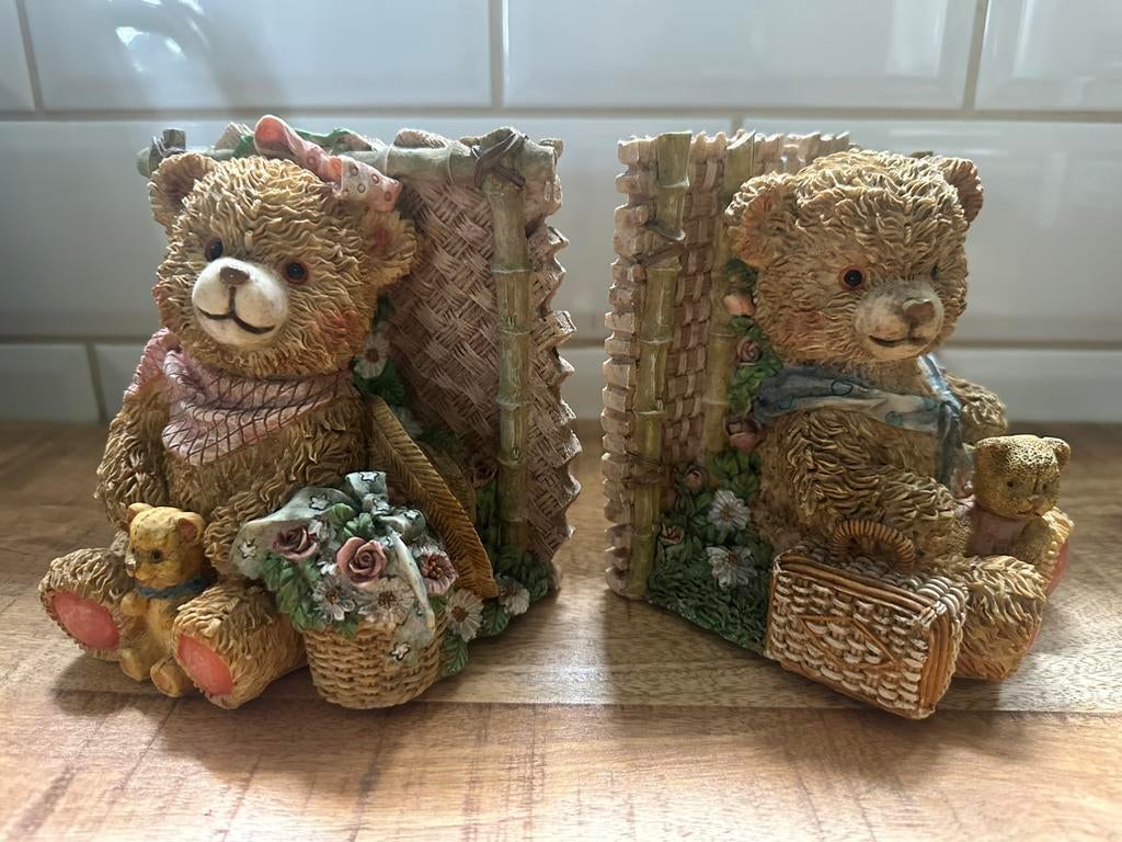 Boekensteun beertjes (set 2), Ophalen of Verzenden, Zo goed als nieuw, Stoffen beer, Overige merken