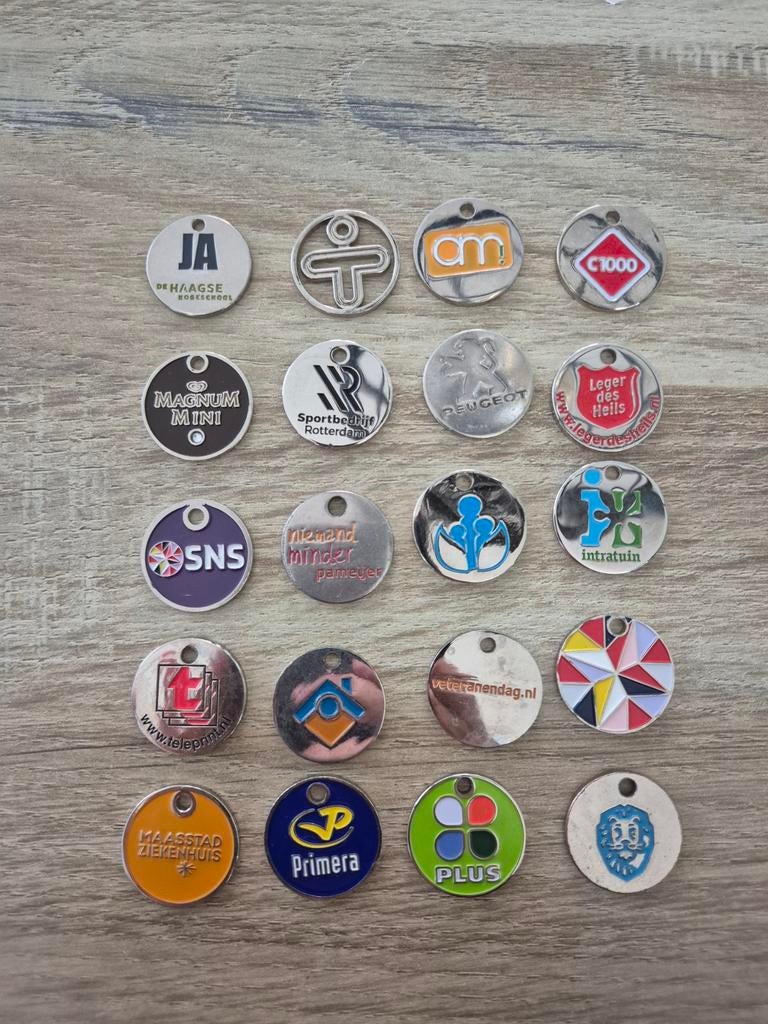 20 diverse winkelwagenmuntjes - unieke collectie, Ophalen of Verzenden