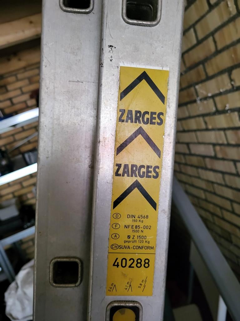Zarges ladder, Ophalen, Gebruikt, 4 meter of meer