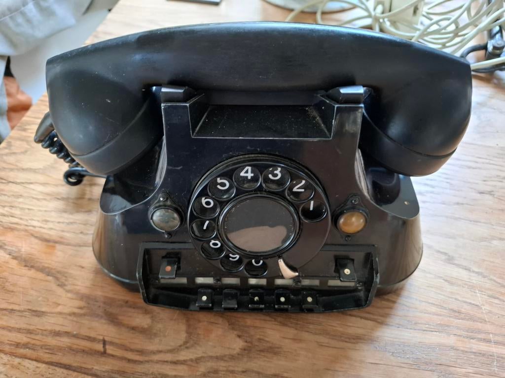 Zwarte PTT draaischijf telefoon, Ophalen of Verzenden, 1 handset
