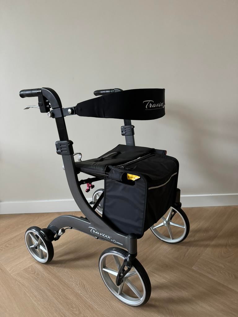 Rollator Travixx Deluxe ZGAN S grijs lichtgewicht, Ophalen, Lichtgewicht, Zo goed als nieuw