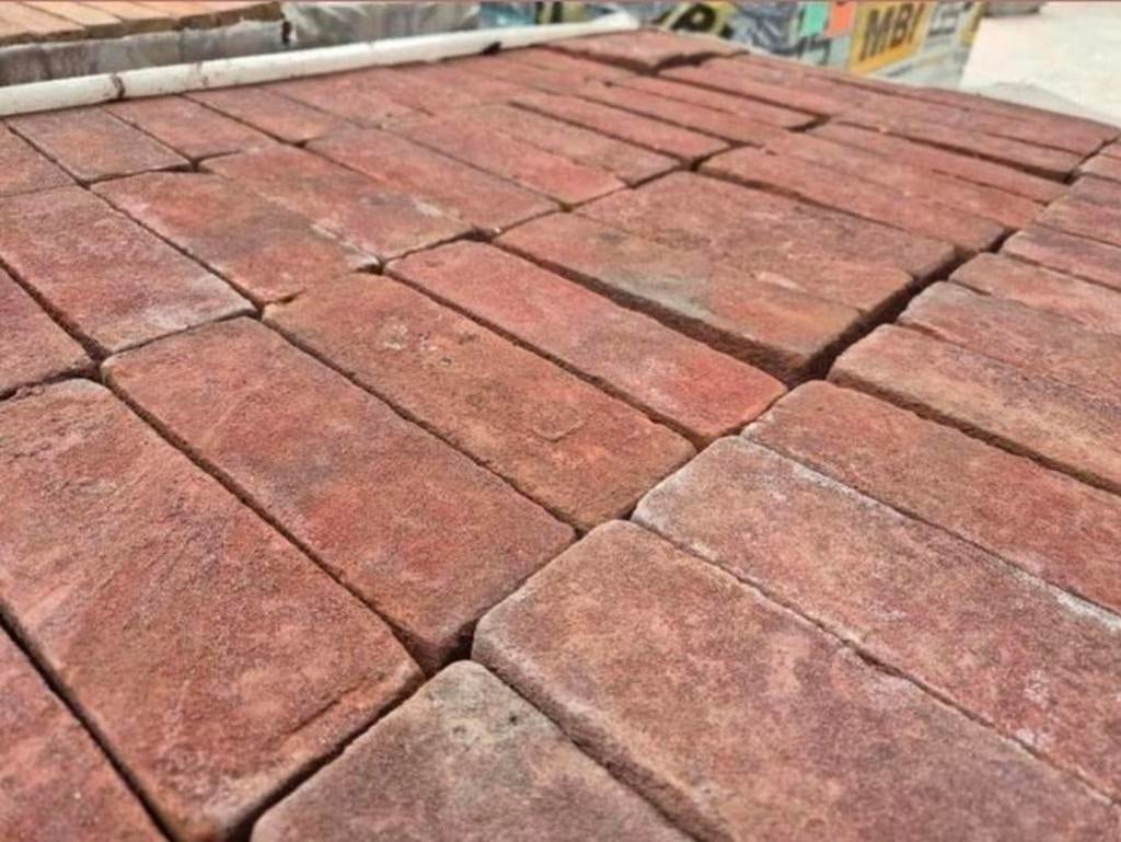 10,5m² Dikformaat gebakken waaltjes klinkers tuinpad bruin, Ophalen, Overige materialen, Nieuw, 10 m² of meer