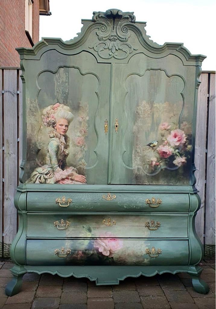 Unieke gerestylde victoriaanse kabinetkast, Ophalen of Verzenden