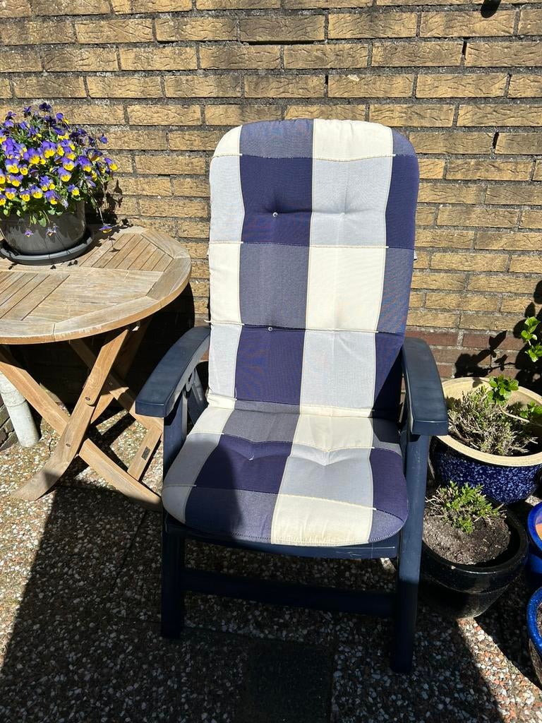 4 x Hartman Prestige tuinstoelen met kussens, Ophalen of Verzenden, Gebruikt, Kunststof, Inklapbaar
