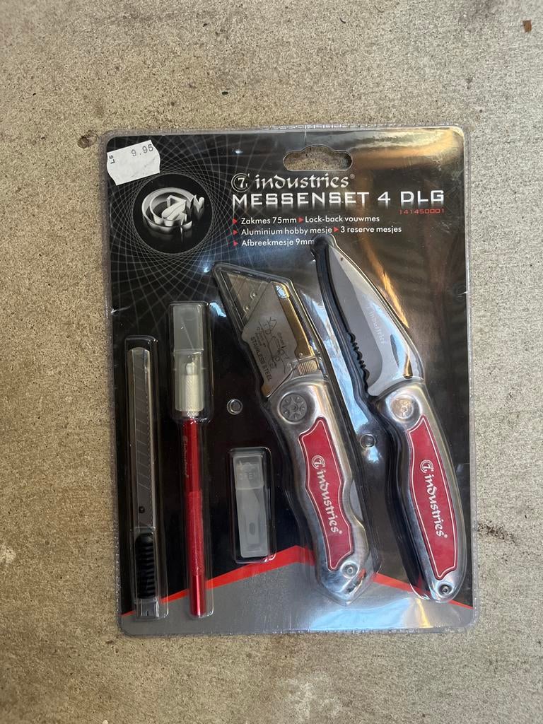 Industries Messenset 4-delig - Zakmes, hobbymes, afbreekmes, Ophalen of Verzenden, Nieuw