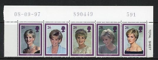 Engeland- 1998- serie = motief Lady Diana ( Wrong Date ?? ), Ophalen of Verzenden, Postfris