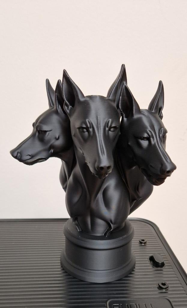 Driekoppige dobermann 3D geprint, Verzenden, Nieuw, Dier