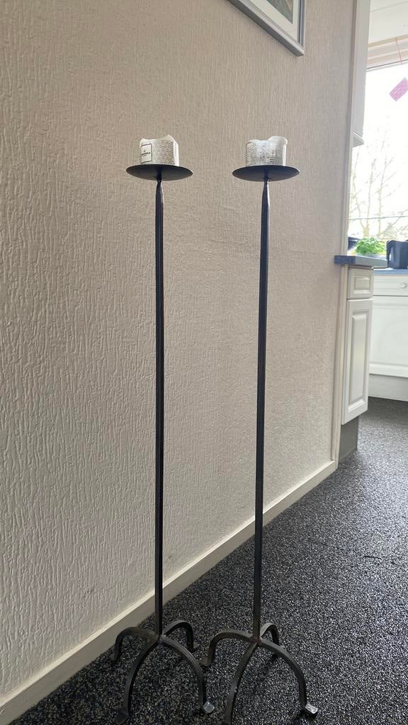 Stoere kandelaars | set, Huis en Inrichting, Woonaccessoires | Kandelaars en Kaarsen, Ophalen, Overige materialen, Zo goed als nieuw