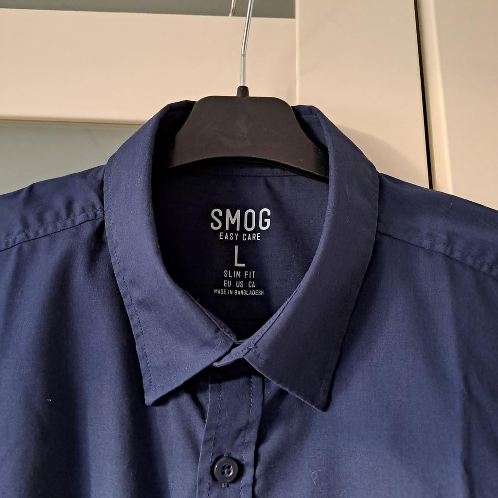 Mooi overhemd, Kleding | Heren, Overhemden, Blauw, Halswijdte 38 (S) of kleiner, Zo goed als nieuw, Smog