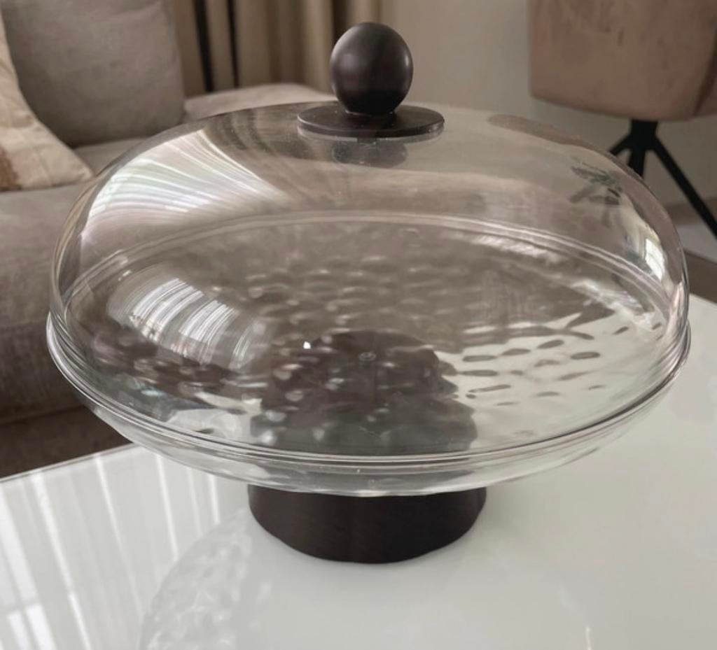 Cake plateau met deksel - hard plastic, Ophalen of Verzenden, Zo goed als nieuw