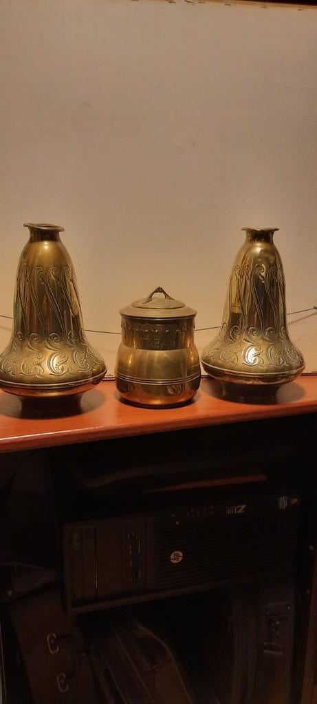 Vintage KDM Daalderop Koperen Vazen Set, Ophalen of Verzenden, Koper