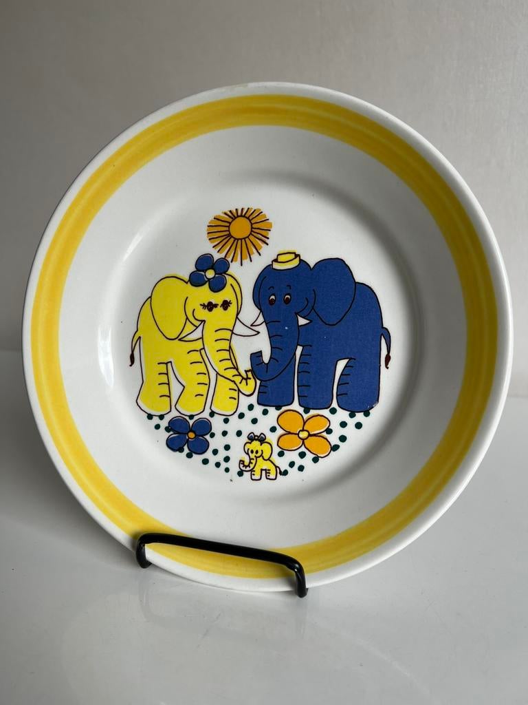 Vintage Noors Stavangerflint Kinderbord Lillefant Olifant, Ophalen of Verzenden