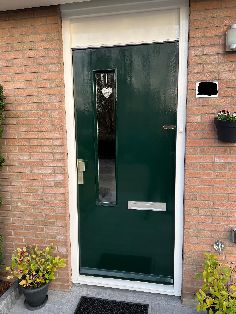 Hard houten stompe voordeur 211,5 x 93cm, Ophalen, Gebruikt, 80 tot 100 cm, Buitendeur