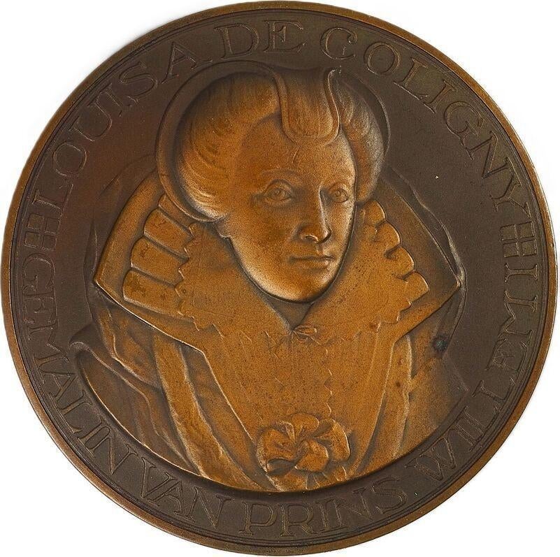Nederland penning 1930 Louise de Coligny E, Postzegels en Munten, Penningen en Medailles, Ophalen of Verzenden, Brons, Nederland
