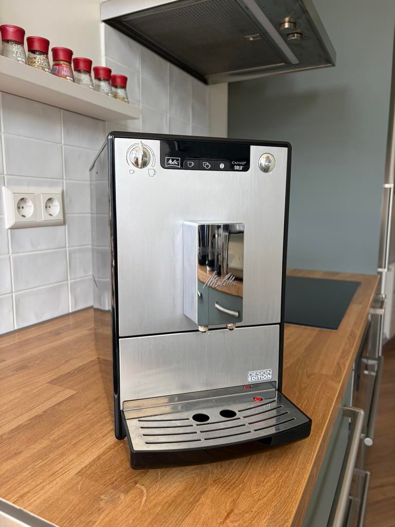 Melitta Caffeo Solo Koffiebonenapparaat - Zwart/Zilver, Witgoed en Apparatuur, Koffiezetapparaten, Ophalen of Verzenden, Gebruikt