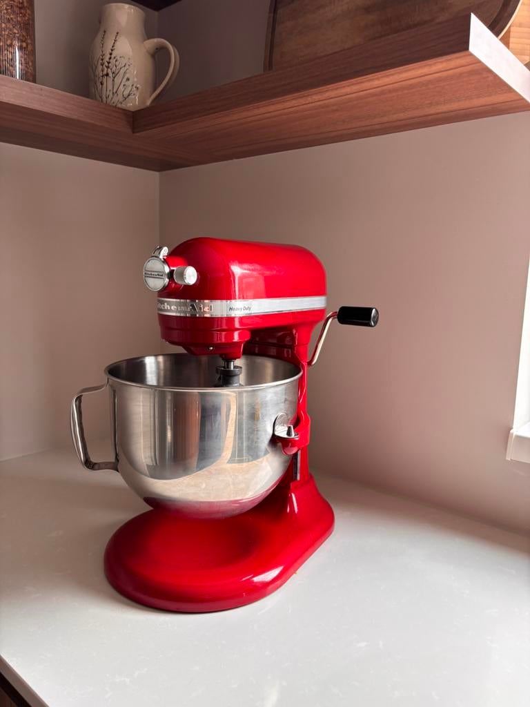 Kitchenaid heavy duty 6,6 liter - rood, 4 liter of meer, Ophalen, Zo goed als nieuw, 3 snelheden of meer