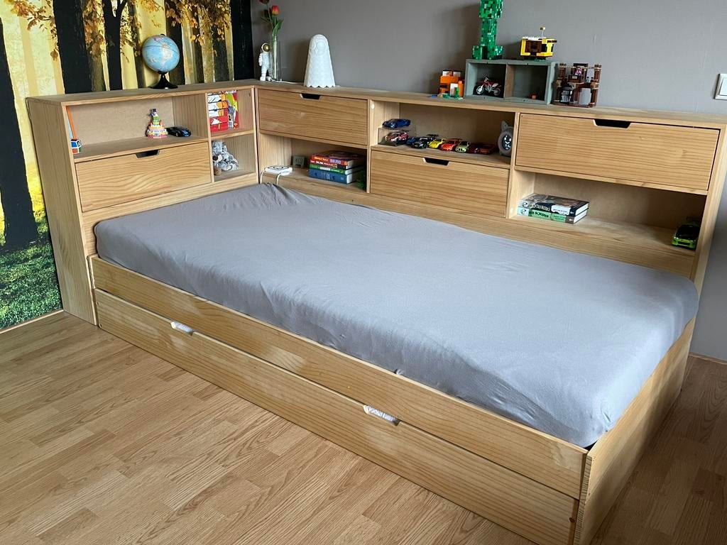 La Redoute - boekenkast bed met onderbed, Ophalen, Gebruikt, 90 cm, 200 cm