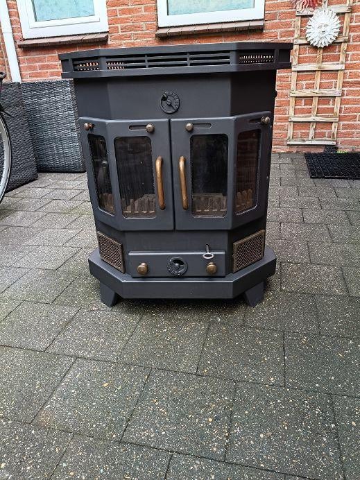 2 X BARBAS ROSOLO 7 en 9 kw allesbrander houtkachel, Huis en Inrichting, Ophalen, Gebruikt, Houtkachel, Vrijstaand