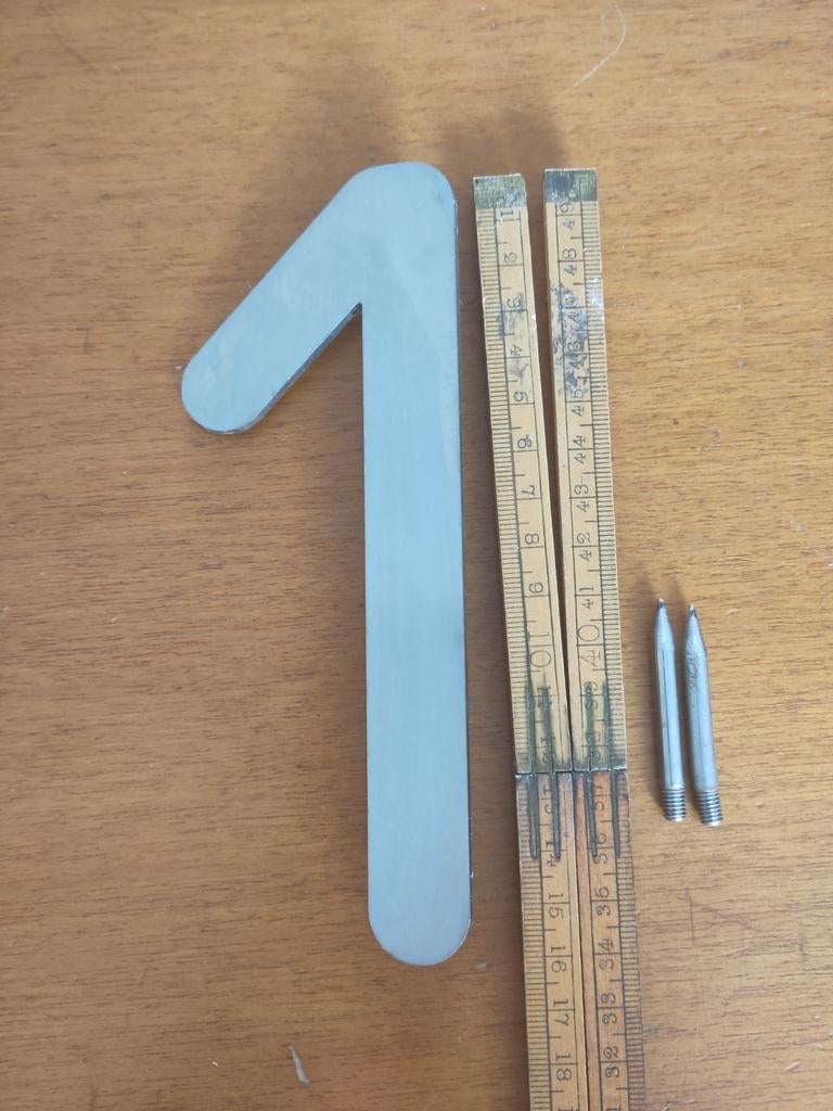 Heibi huisnummer 1, geborsteld RVS, Ophalen of Verzenden, Zo goed als nieuw, Rvs, Klink of Kruk