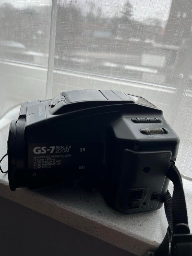 Chinon GS-7 Reflex Zoom camera met extra lens en 2 rolletjes, Ophalen of Verzenden, Gebruikt, Spiegelreflex, Overige Merken