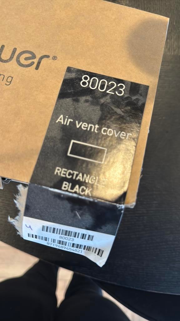 Air vent cover sunshower set zwarte glasplaatjes, Ophalen, Nieuw, Douche