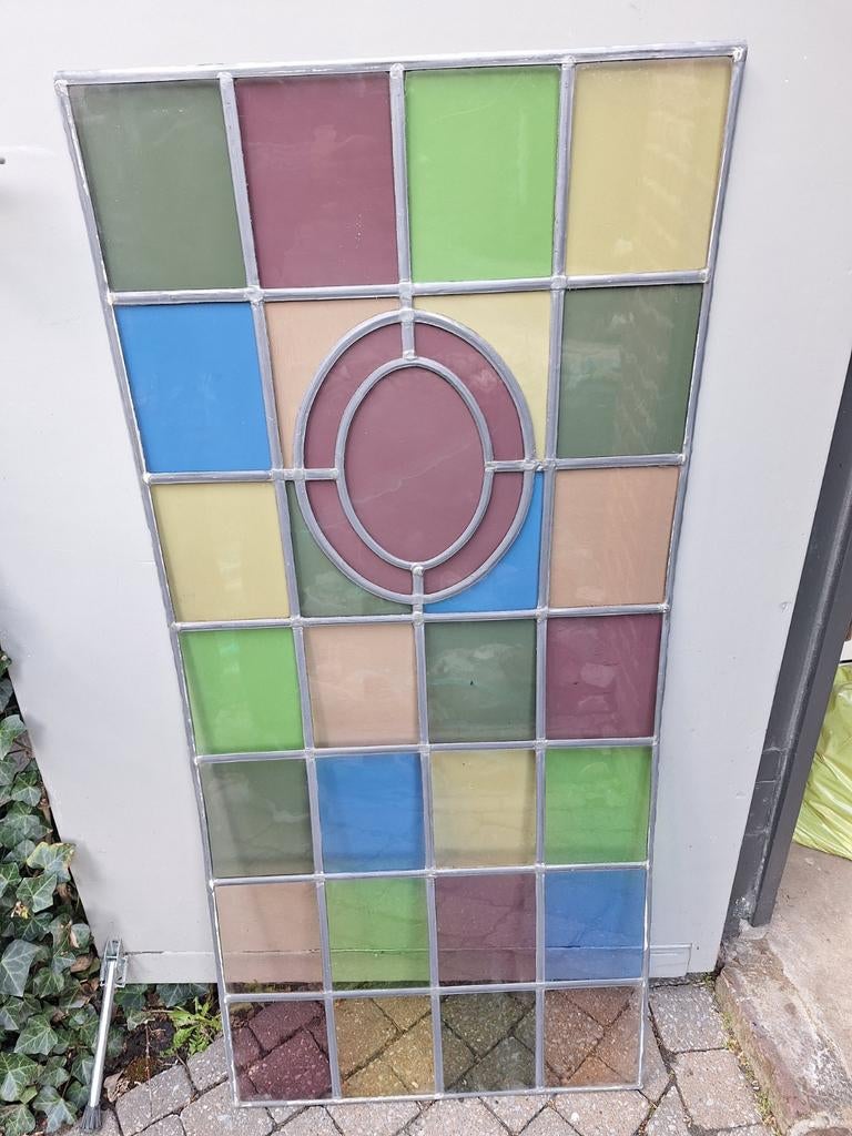 2 glas in lood ramen 120 x 55 prijs is voor 2 stuks, Ophalen, Gebruikt, Minder dan 80 cm, Glas in lood