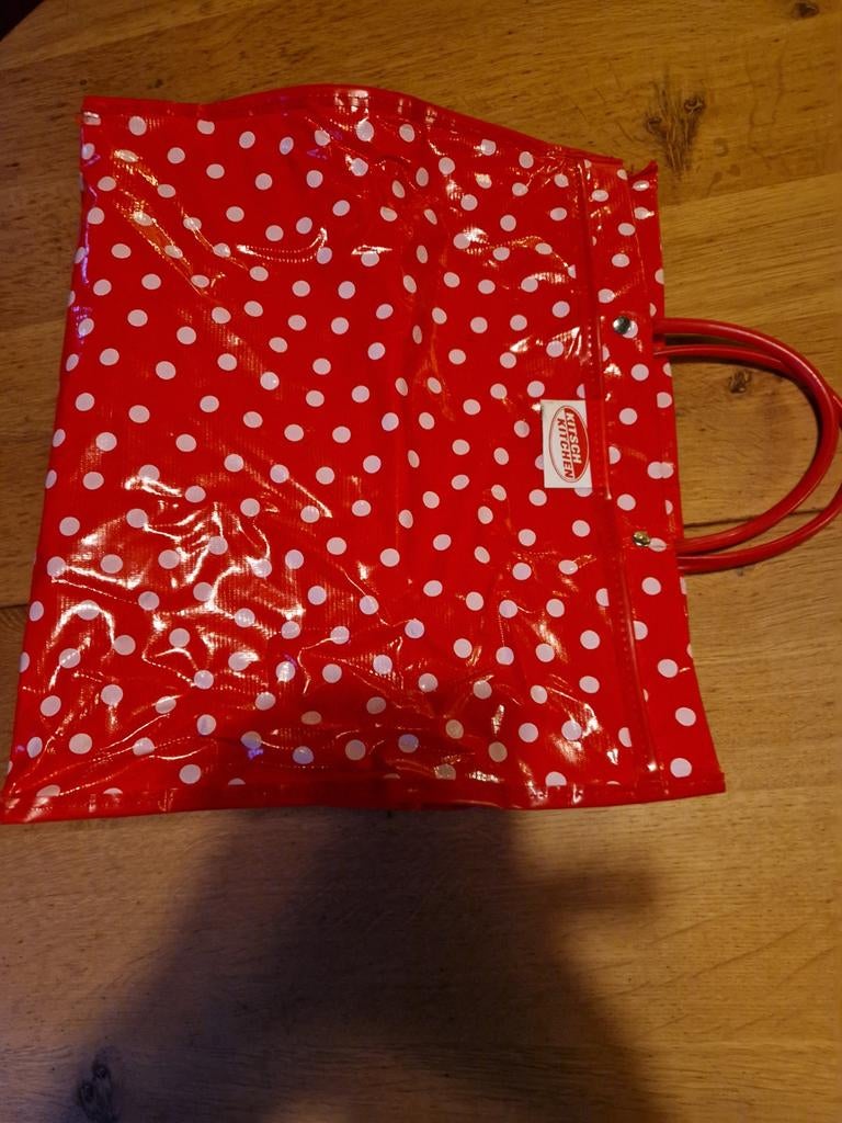 SHOPPER KITCH KITCHEN 🍒 ROOD MET WITTE STIPPEN POLKADOT, Sieraden, Tassen en Uiterlijk, Tassen | Damestassen, Ophalen of Verzenden