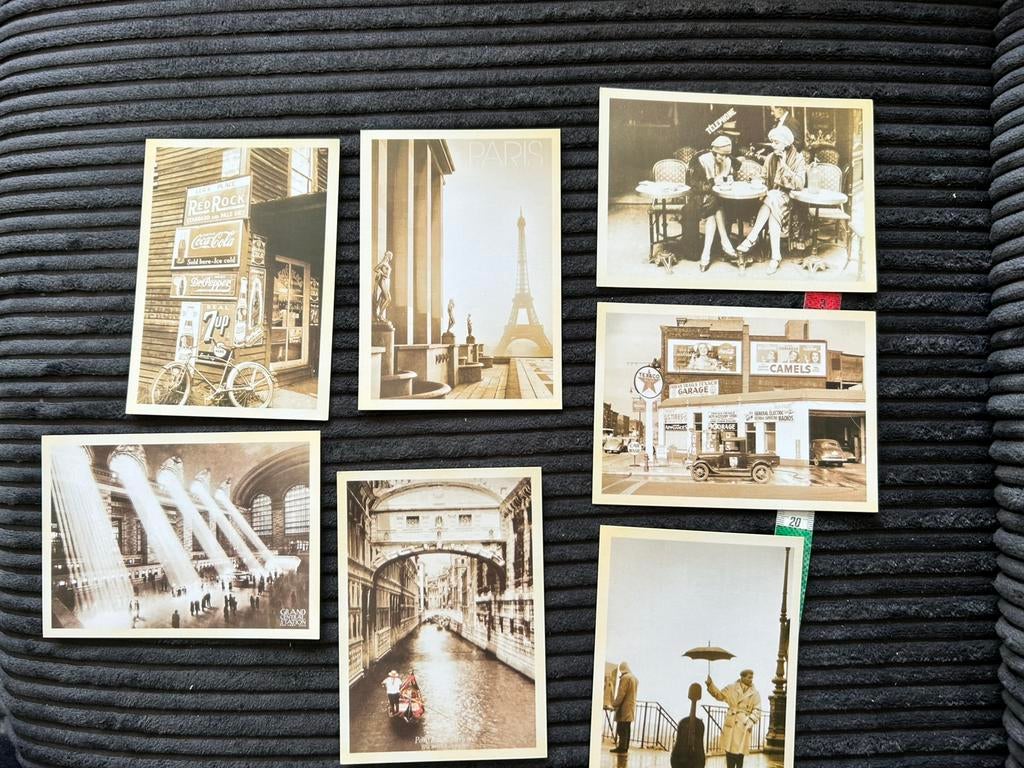 7 x kleine kaarten buitenland mens reclame, Verzamelen, Ansichtkaarten | Themakaarten, Ongelopen, 1980 tot heden, Ophalen of Verzenden