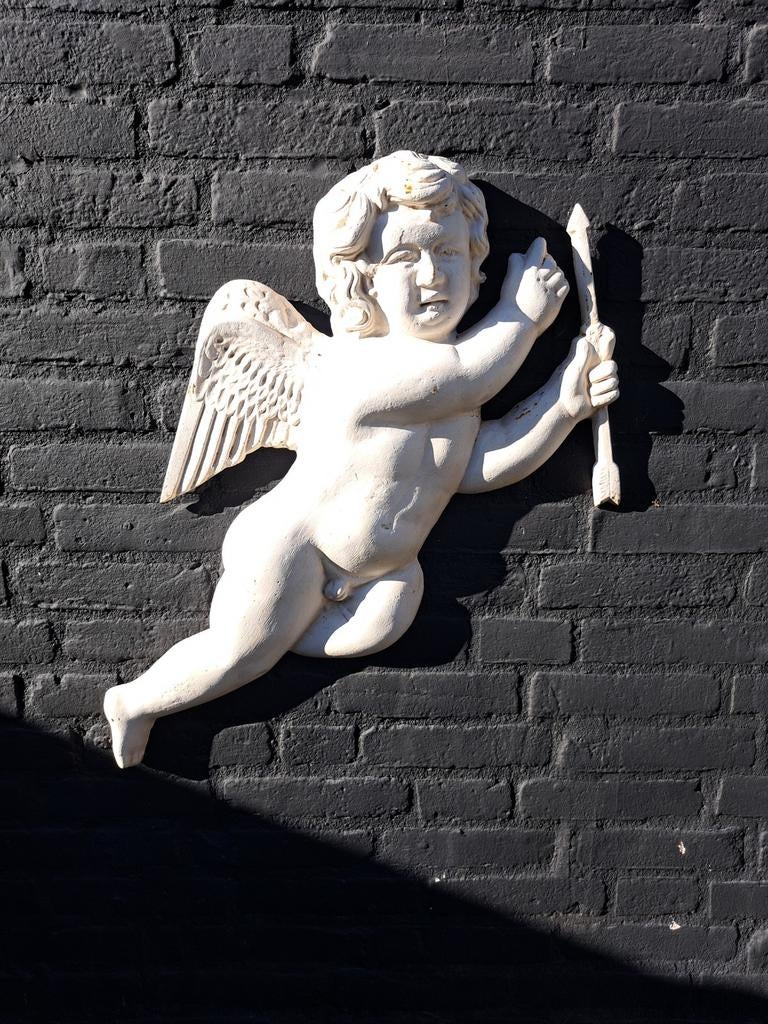 Gietijzeren Engel Wanddecoratie, Ophalen of Verzenden, Gebruikt