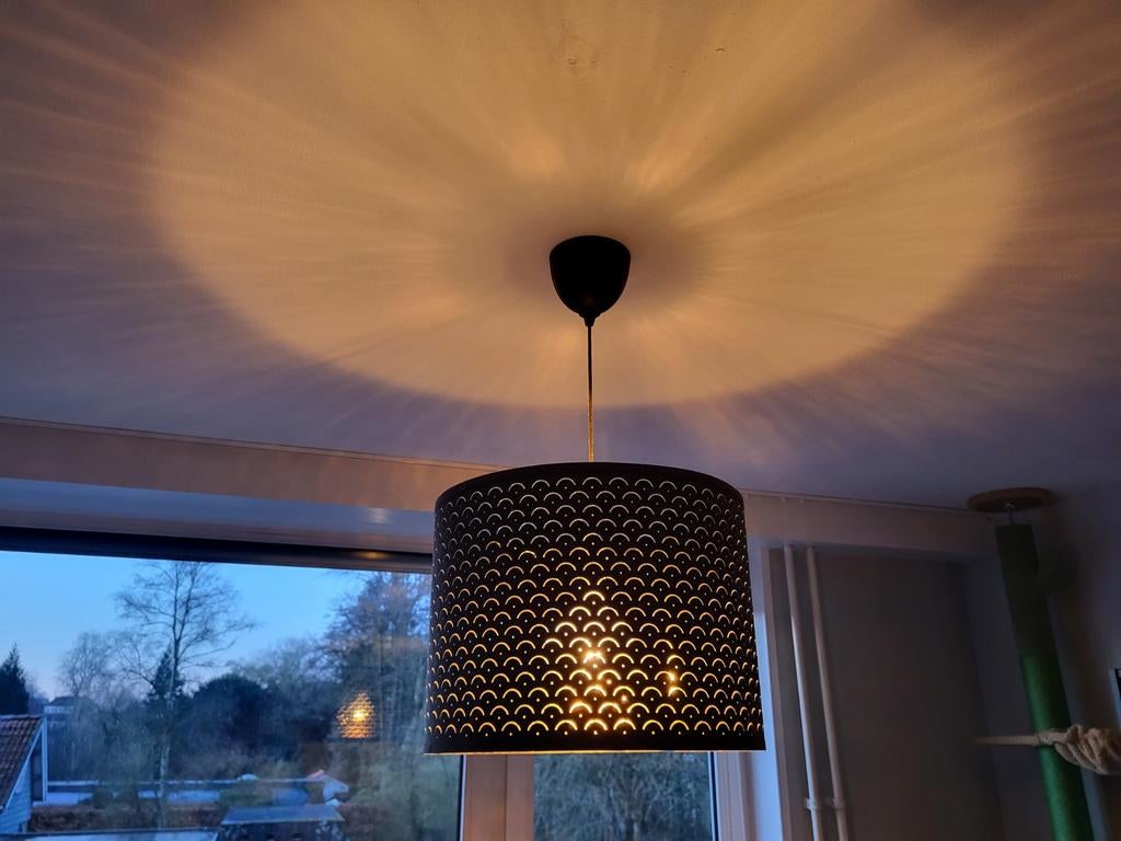 Nymo Lampenkap zwart/messingkleur, 59 cm, Ophalen, Gebruikt, Modern, Sfeervol, Rond